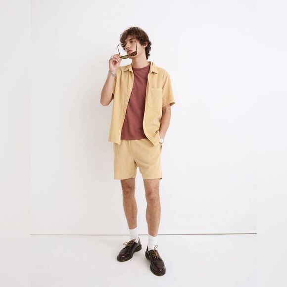 Madewell Variegated Corduroy Shorts Pull On Elastic Waistband Large Men’s - Picture 1 of 11